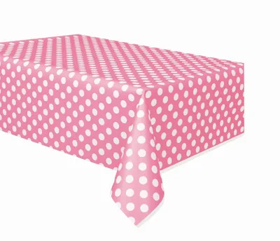 Immagine prodotto di Tovaglia per feste a pois - rosa - 137 x 274 cm