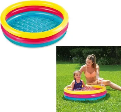Image de Piscine gonflable Summer Waves à 3 boudins, 86 x 25 cm, lot de 8 pièces
