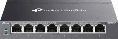 Immagine prodotto di TP-Link Omada DS108GP, non gestito, Gigabit Ethernet (10/100/1000), supporto Power over Ethernet (PoE)