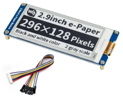Imagen del producto de Módulo de pantalla electrónica (e-paper) de 2,9 pulgadas, con dos colores, resolución 296x128, interfaz SPI, compatible con Raspberry