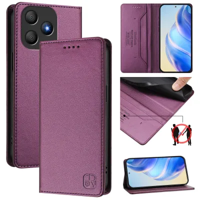 Produktbild von Lederhülle für Blackview Wave 9C Hülle Flip Brieftasche Kartenfächern Ständer Schutzhülle Lila