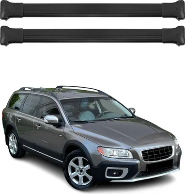 Image de OMAC Barres de toit en aluminium pour Volvo XC70 III 2008-2016 Noir 2Pcs