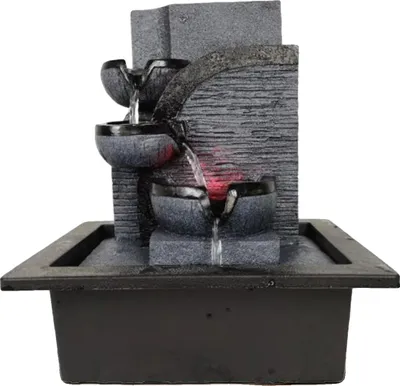 Obrázok produktu pre Stolná fontána, živicový materiál, 23 x 17,5 x 29 cm, AC 220-240 V, výkon 2,5 W, LED svetelný zdroj