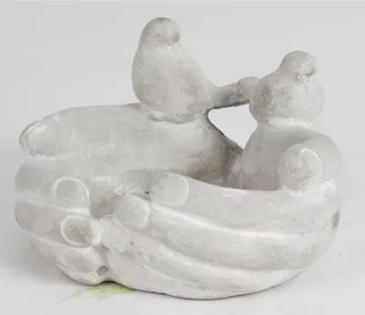 Produktbild von 8x Vogeltränke Hände Dekorationsfigur Garten Außenbereich Rasen Skulptur Statue