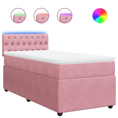 Produktbild von Boxspringbett mit Matratze Rosa 100x200 cm Samt