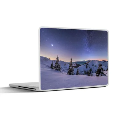 Produktbild von MuchoWow® Laptop Aufkleber Sticker Cover Winter - Schnee - Nacht - Bäume 40x30 cm - Laptop Dekoration - Selbstklebend