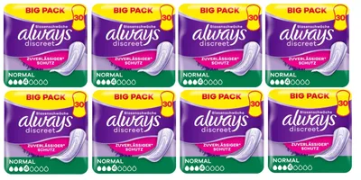 Produktbild von always discreet NORMAL 8x 30 Stück Blasenschwäche Schutz Inkontinenz zuverlässig