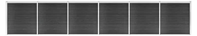 Produktbild von Dekorativer Gartenzaun, Zaunelement Set WPC 1045x186 cm Schwarz