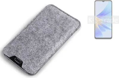 Produktbild von K-S-Trade Filz Handyhülle kompatibel mit Oppo A17k Schutzhülle Filztasche Filz Tasche Case Sleeve Handy Hülle Filzhülle grau