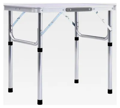 Produktbild von Zusammenklappbarer Aluminium-MDF Campingtisch, weiß, für Picknicks und Gartenpartys
