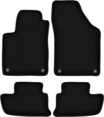 Image de Tapis de sol velours sur-mesure pour Peugeot RCZ (2010-2015, coupé) noir, jeu 4 pièces, fixations