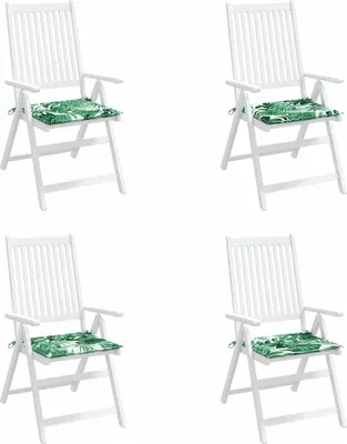 Produktbild von vidaXL Stuhlkissen 4 pcs Blattmuster 50 x 50 x 4 cm Oxford-Stoff