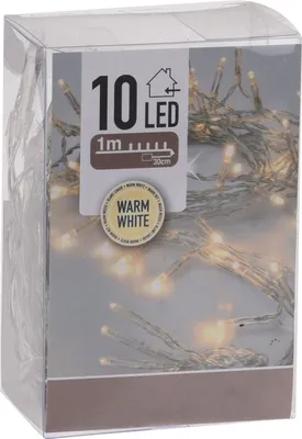 Zdjęcie produktu dla Łańcuch świetlny z 10 diodami LED w kolorze ciepłej bieli – 100 cm – świąteczny łańcuch świetlny na stół, dekoracja wnętrz
