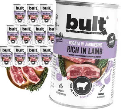 Obrázok produktu pre Krmivo pre psov BULT Mokré krmivo Jahňacie 12x400g Sada