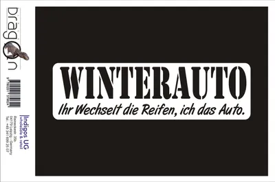 Produktbild von Aufkleber / Autoaufkleber - JDM / Die cut / Auto / OEM - Winterauto - 210X60 mm schwarz - Heckscheibe / Heckscheibenaufkleber