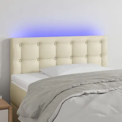 Produktbild von The Living Store LED Kopfteil Creme 100x5x78/88 cm Kunstleder