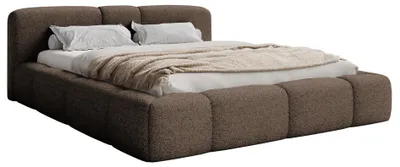 Image de Selsey Bowia – Lit rembourré 140 x 200 cm, peluche marron clair