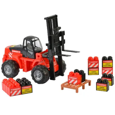 Image de Mammoet -Jouets Mammoet -Chariot élévateur avec briques de construction