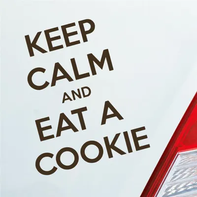 Produktbild von Auto Aufkleber Keep calm and eat a Cookie Keks 10,5x13 cm Braun Sticker Heckscheibenaufkleber