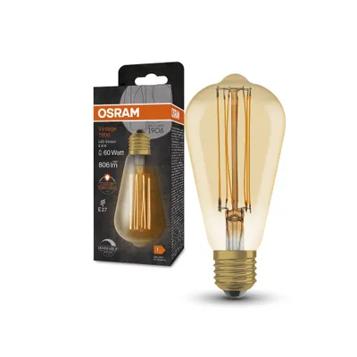 Image de 1906 Edison Clair Fil D'or 8.8w E27 Chaud - Osram