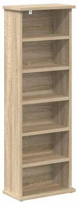 Obrázek produktu pro vidaXL Regál na CD, Sonoma dub, 60 x 17 x 92 cm, materiál: dřevotříska