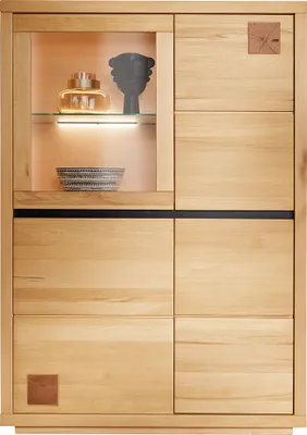 Produktbild von Highboard 103 cm breit, modern in massiver Buche WINCHESTER-69
