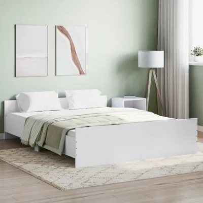 Produktbild von Cloris Designermöbel Bettgestell mit Kopf- und Fußteil Weiß 160x200 cm 2024 Neu