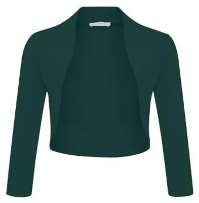 Obrázek produktu pro DANAEST Dámská bolerová bunda, krátká, s 3/4 rukávy (model 708), tmavě zelená, velikost S