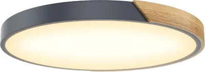 Productafbeelding van LILIIN LED Plafondlamp, hout, rond, 96W, dimbaar, 2800-6500K, plafondlamp voor woonkamer, slaapkamer, eetkamer, hal, grijs, Ø60 cm