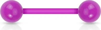 Produktbild von viva-adorno Barbell Piercing Stab Zungenpiercing Kunststoff Kunststoff Kugeln verschiedene Farben Z312,Lila
