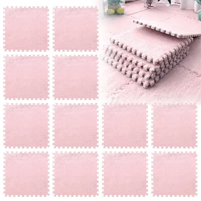 Produktbild von Set aus 12 ineinandergreifenden Schaumgummimatten 30 x 30 cm Hellrosa