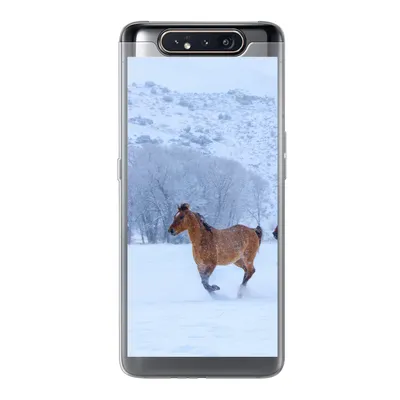 Produktbild von MuchoWow® Handyhülle Schutzhülle Hülle für Samsung Galaxy A80 Pferde - Schnee - Winter Silikon Softcase Handy Hülle - Schutzdeckel