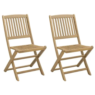 Image de Chaises pliables de jardin lot de 2 bois massif d'acacia