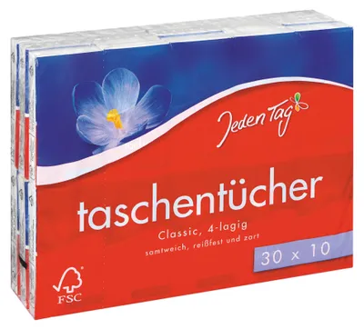 Produktbild von Taschentücher 4lg.Classic30x10 1Stück von Jeden Tag
