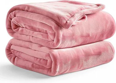 Productafbeelding van Unyqoos® Slaapcomfort Fleece-deken, knuffeldeken van polyester, 150 x 200 cm, roze, zacht (dikte 2 cm)
