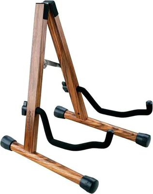 Produktbild von Holz-Gitarren-Ständer für Akustikgitarren - Holz-Ständer für Gitarren - Zebra - Gitarrenständer