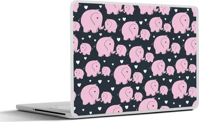 Produktbild von MuchoWow® Laptop Aufkleber Sticker Cover Elefant - Herz - Muster 40x30 cm - Laptop Dekoration - Selbstklebend