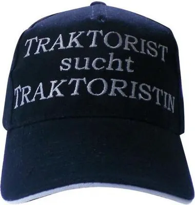Produktbild von Baseballcap mit Einstickung - Traktorist sucht Traktoristin - 69716 dunkelblau