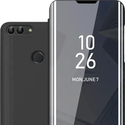 Immagine prodotto di Cadorabo custodia per telefono cellulare per Huawei P SMART 2018 / Enjoy 7S in nero cover cover posteriore cover protettiva custodia a libro