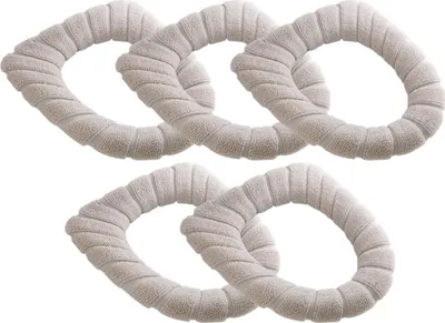 Obrázek produktu pro 5 kusů silnějších, měkkých krytů na záchodové prkénko do koupelny, teplejší, elastická vlákna, snadná instalace, polstrované kryty víka, omyvatelné a pohodlné kryty na záchodové prkénko