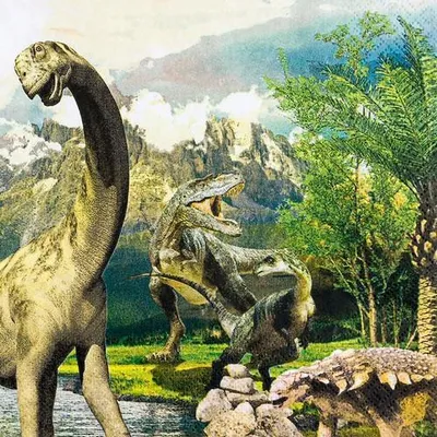 Produktbild von 20 Servietten Jurassic Dinosaurs - Prähistorische Dinosaurier 33x33cm