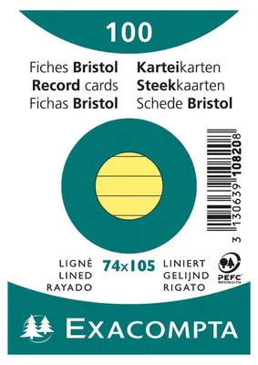 Produktbild von Exacompta Karteikarten A7 liniert Gelb 74x105mm 100 Stück