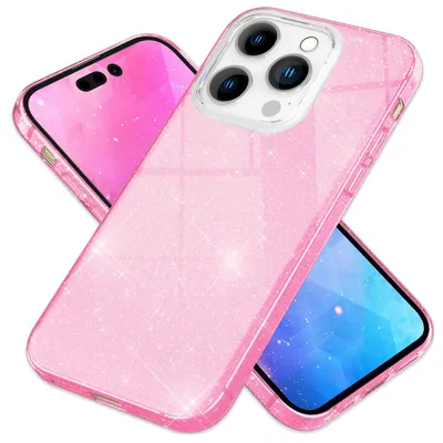 Immagine prodotto di Custodia per iPhone 14 Pro Max - Custodia per cellulare in silicone glitterato Diamond Glitter Case Rosa