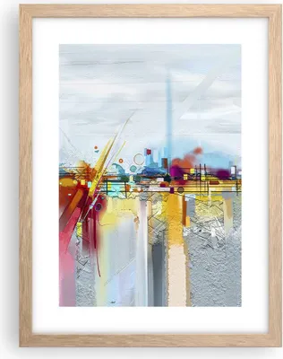 Produktbild von Gerahmtes Poster - Rahmen in heller Eiche - Abstraktion modern - 30x40 cm - Wand Bild - Wanddeko - Wandbilder - Wandposter - Bilderrahmen - Bilder - Kunstdruck - Wandbild - P2NPA30x40-4028