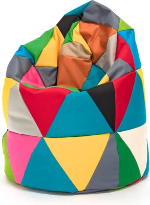 Produktbild von Ecopuf - Sitzsack Bean Bag L Patchwork, Outdoor & Indoor, 70x110 cm