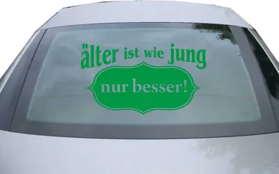 Produktbild von Indigos UG - Aufkleber Heckscheibe & Motorklappe DE6199 - grün - 600x342 mm - älter ist wie jung nur besser! - Auto Scheiben Fenster Heckklappe Tuning Racing JDM - Die cut