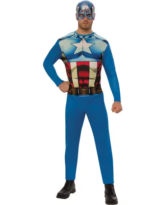 Produktbild von Captain America-Herrenkostüm Marvel-Superheld blau-rot-weiss