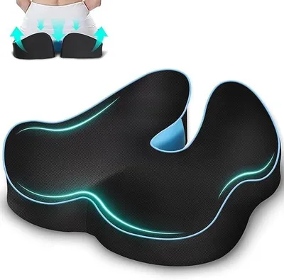 Image de Coussin de siège en mousse à mémoire pour bureau et voiture, respirant et lavable