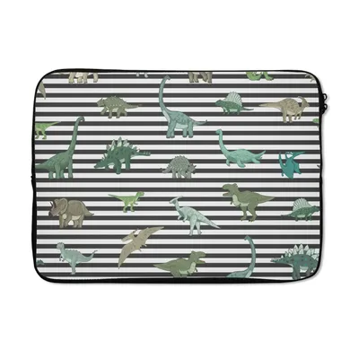 Produktbild von MuchoWow® Laptop Hülle 13 Zoll Kinderzimmer - Dinosaurier - Schwarz - Jungen - Mädchen - Kinder Laptoptasche - Laptophülle - Sleeve - Rundumschutz