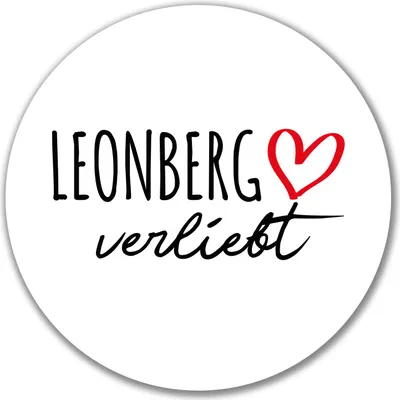 Produktbild von Huuraa Aufkleber Leonberg verliebt 10cm rund Sticker Geschenkidee